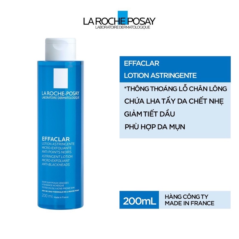 Toner La Roche Posay Effaclar cho da dầu mụn_ 200ml