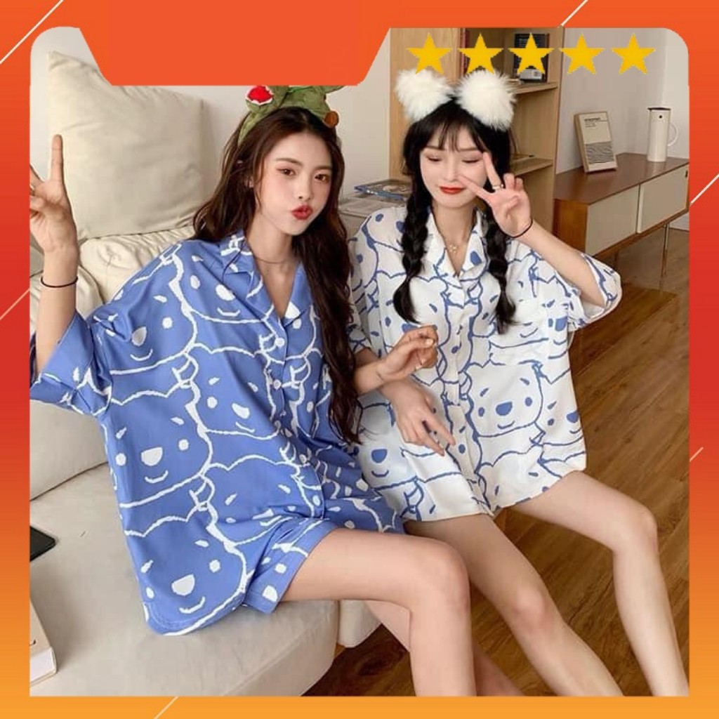 Đồ bộ pijama ngắn tay in hình dễ thương, siêu cute  (kèm video/ảnh thật) Xưởng Sỉ Nguyễn Hoa