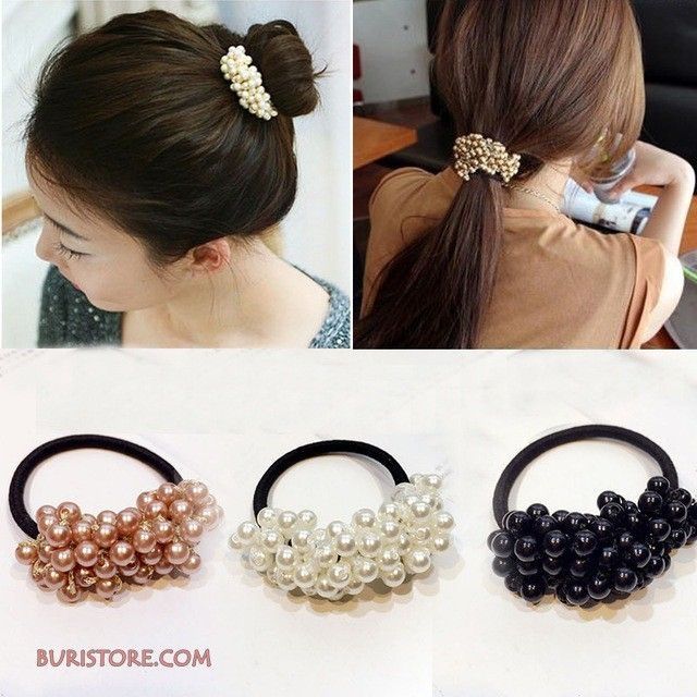 Dây buộc tóc chùm giả ngọc trai