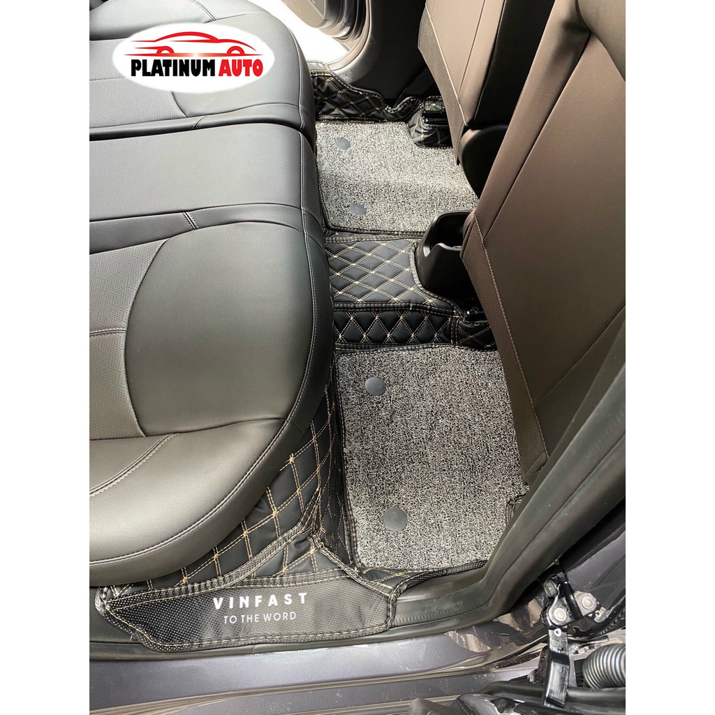 Thảm lót sàn ô tô 6D Vinfast Fadil thành cao may túi và tràn viền bậc cửa