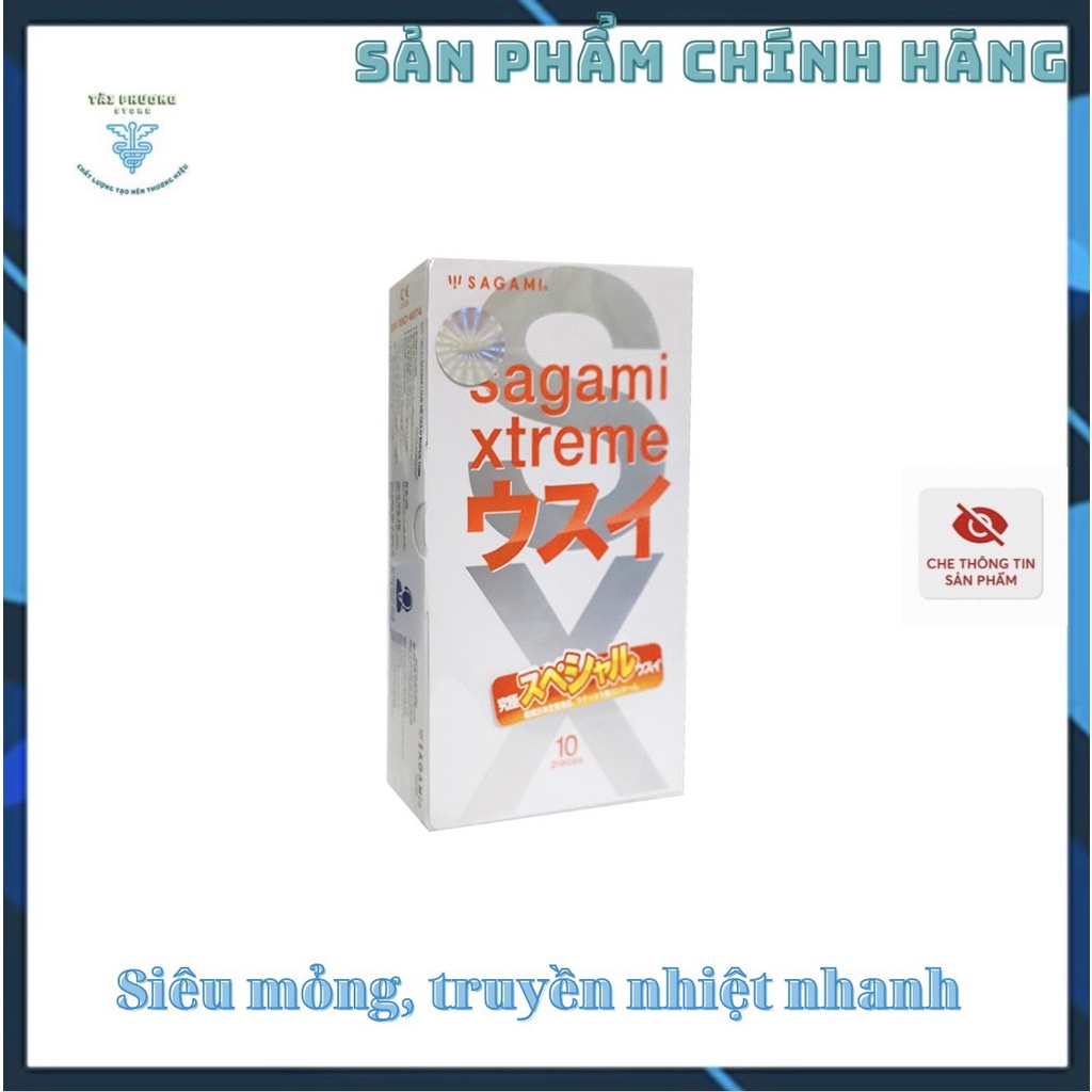 Bao Cao Su Sagami Super Thin. Siêu Mỏng - Truyền nhiệt nhanh, - Hộp 10 cái