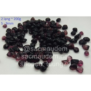 Sỏi thủy tinh / cát thủy tinh màu tím nho trong suốt trang trí trong lọ hoa, kích thước 5 - 9mm, 2 lạng ~ 200g