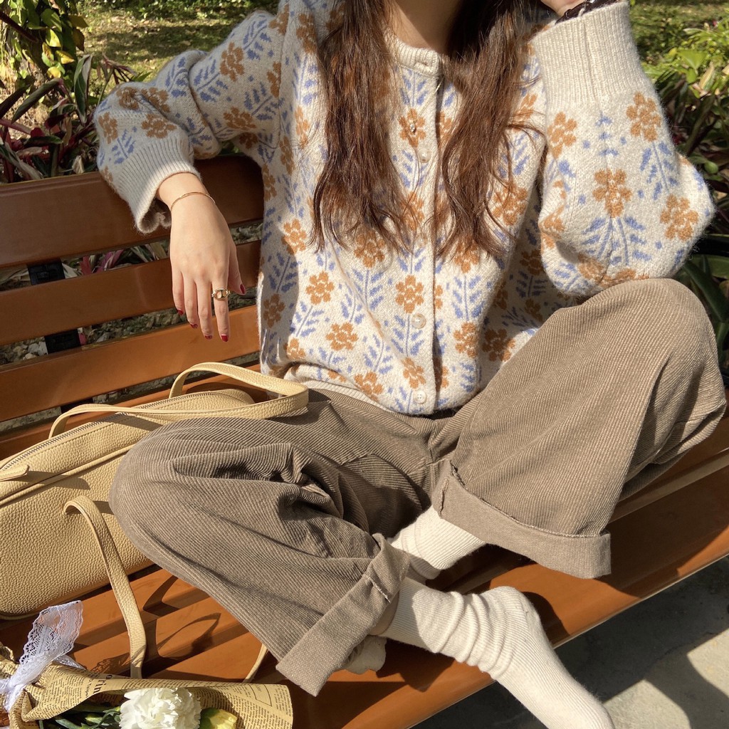 Áo len cardigan  Áo cadigan dài tay style Hàn Quốc bánh bèo nữ tính form rộng Ulzzang Sam