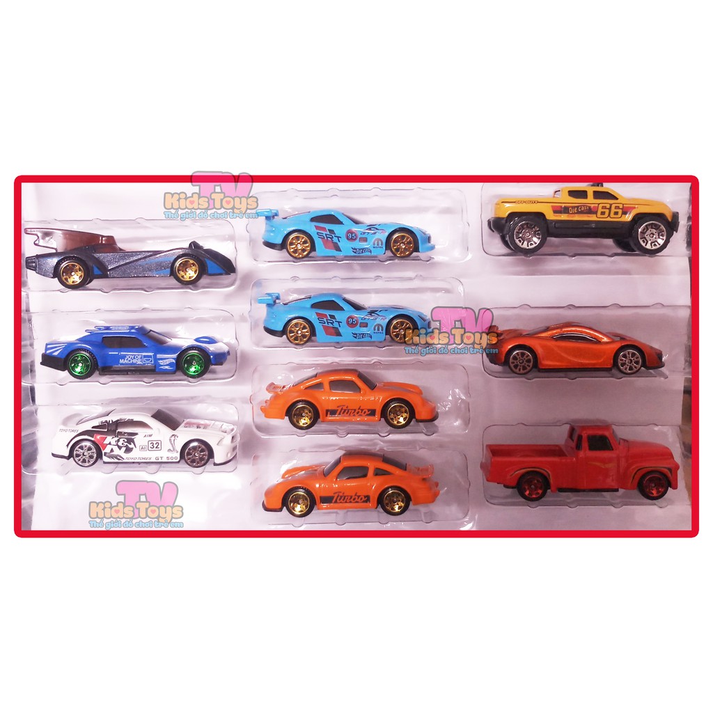 ( SIÊU HOT+ QUÀ TẶNG) Set 10 xe Đồ chơi mô hình Hotwheels nhiều màu tỉ lệ 1:64 Kidstoys TV