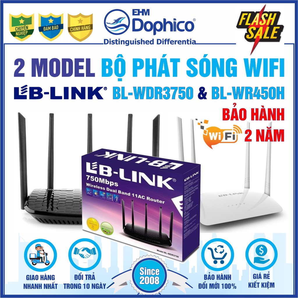 2 Model Bộ phát sóng Wifi LB-LINK – CHÍNH HÃNG – Bảo hành 24 tháng – Bộ phát Router Wifi BL-WR450H &amp; BL-WDR3750