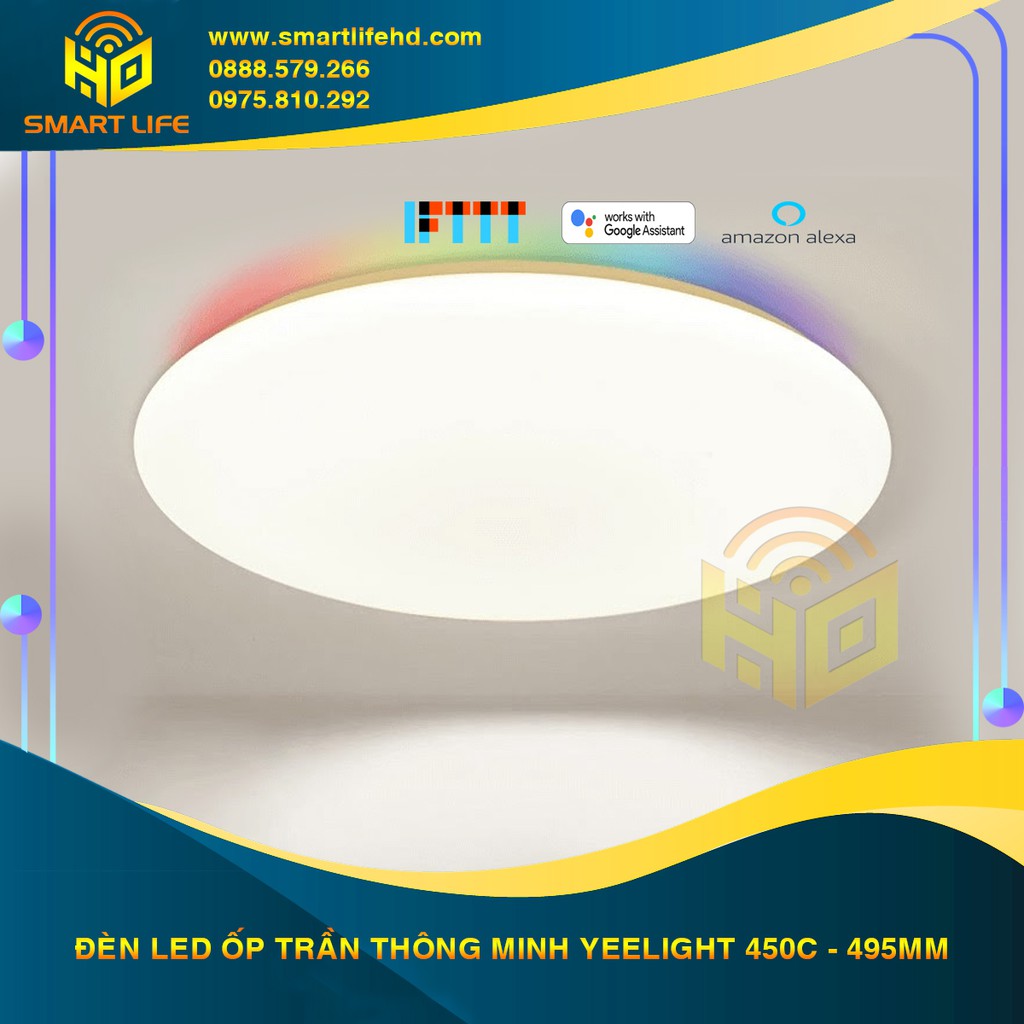 [Hàng Chính Hãng ] Đèn Led Ốp Trần Thông Minh Yeelight Arwen 450C - 50W - Led RGB hắt trần