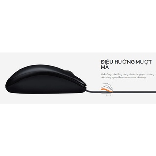 Chuột có dây Logitech B100 màu đen BH 12 Tháng