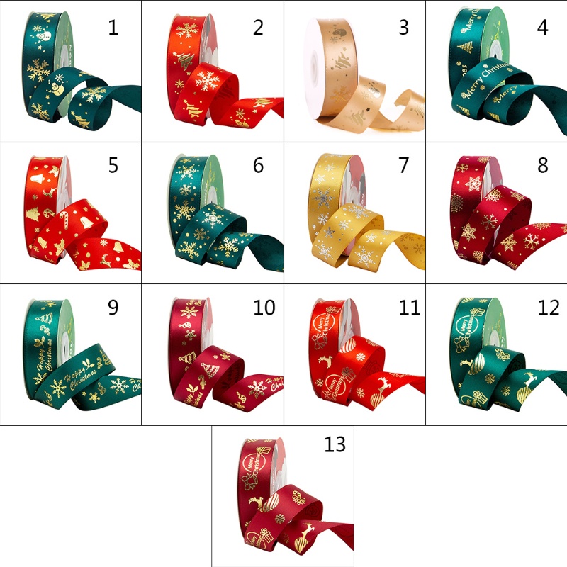 Cuộn Dây Lá Vàng Họa Tiết Bông Tuyết Giáng Sinh Dài 25 Yards Dùng Trang Trí DIY