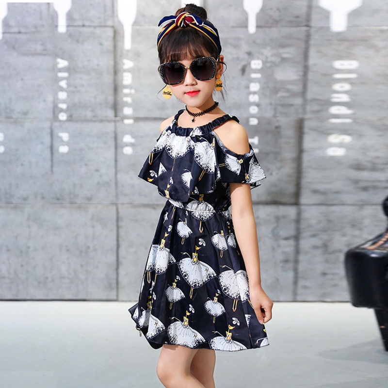 Đầm Công Chúa In Hình Hoạt Hình Đáng Yêu Dành Cho Bé Gái akku