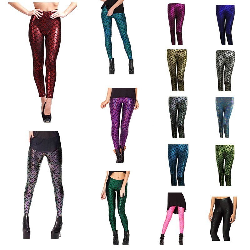 Quần legging lưng cao họa tiết vảy cá cá tính sành điệu | BigBuy360 - bigbuy360.vn