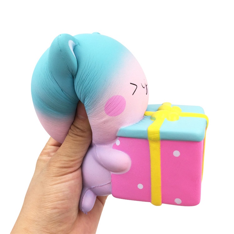 Squishy Lớn JUMBO Hình gấu ôm hộp quà Đồ Chơi Xốp Giảm Stress Hình mềm mịn dễ Thương đàn hồi Cho Bé