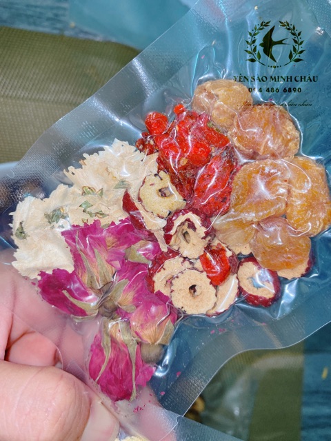 Combo 5 set Trà Hoa Dưỡng Nhan 6 Vị (Hoa Cúc- Nụ Hoa Hồng -Long Nhãn -Kỷ Tử-Táo Đỏ)