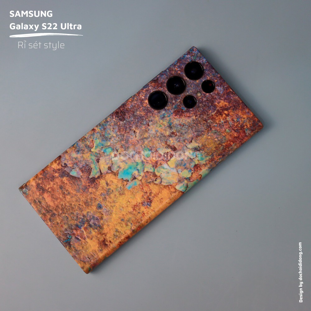 Miếng Dán Skin Rỉ Sét Style Cho Samsung S22 Ultra ( Skin Hoen Rỉ Cổ Xưa )
