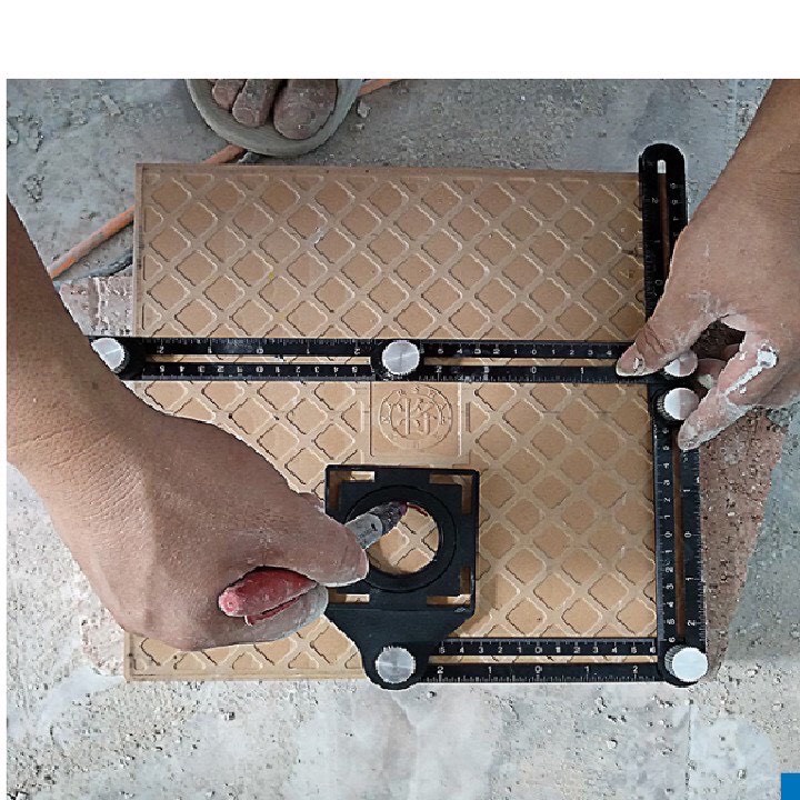 THƯỚC ĐỊNH VỊ KHOAN KHOÉT LỖ GẠCH 6 CẠNH