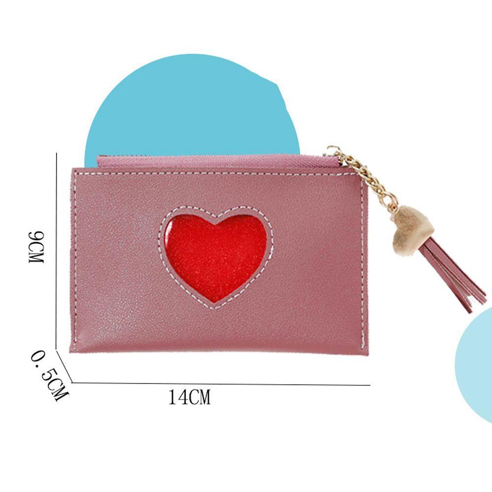 Ví Da PU Hai Mặt Có Khóa Kéo Đựng Tiền Xu Và Thẻ Tiện Dụng Cho Bạn Gái