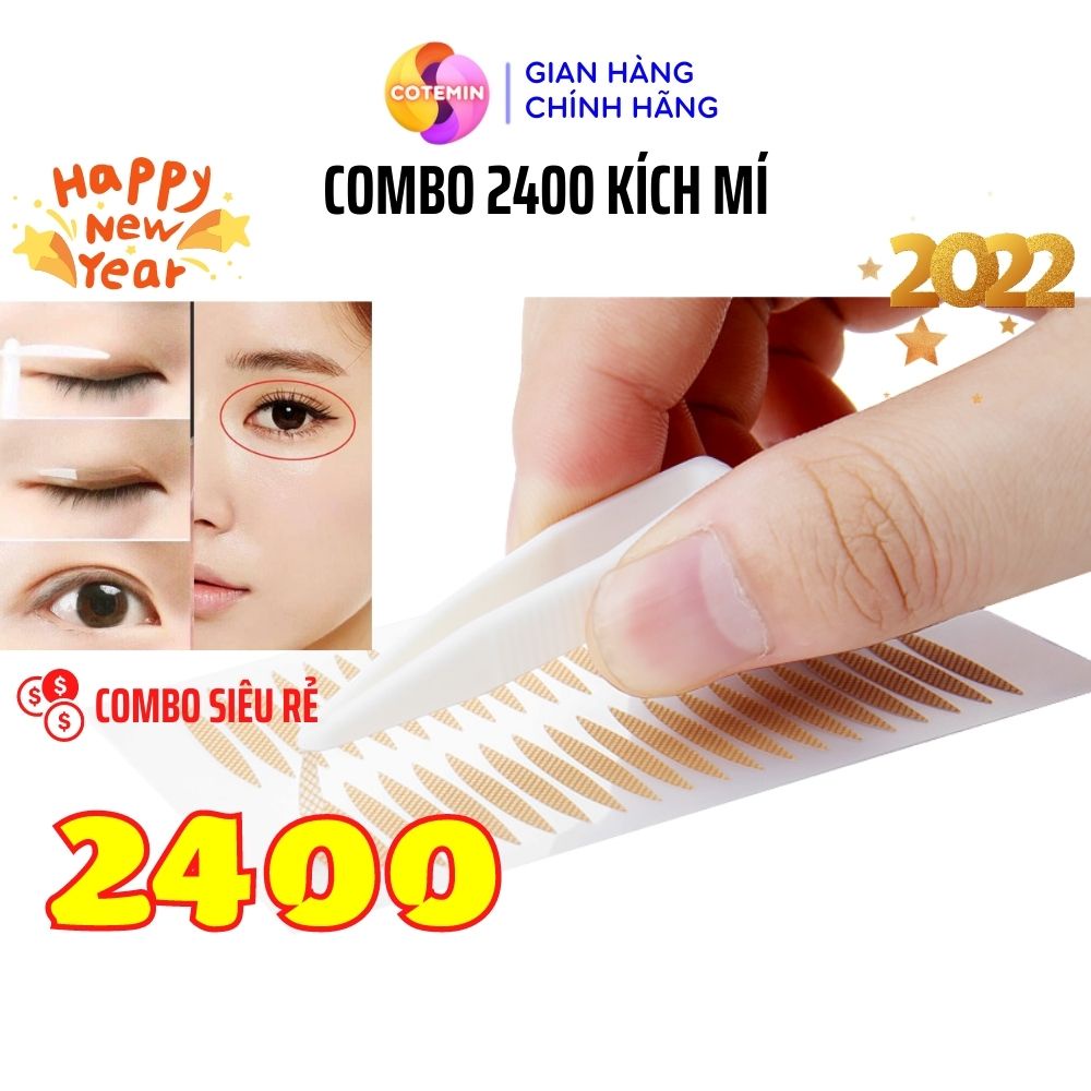 COMBO 2400 Kích mí tàng hình tạo hai mí không lộ sẵn keo TẶNG KÈM dụng cụ kích mí COTEMIN