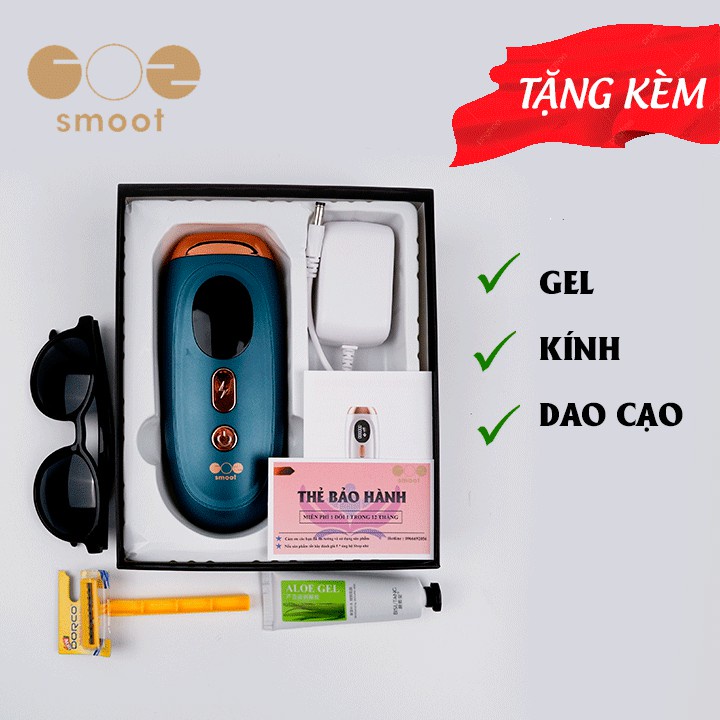 (Chính Hãng) Máy Triệt Lông Mini IPL Vĩnh Viễn Tại Nhà - Tặng Kèm Gel, Kính, Dao Cạo