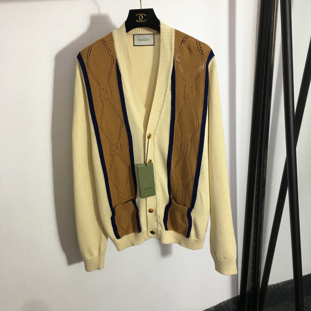 Áo khoác cardigan len nữ thời trang cao cấp Gucci GC phong cách cổ điển