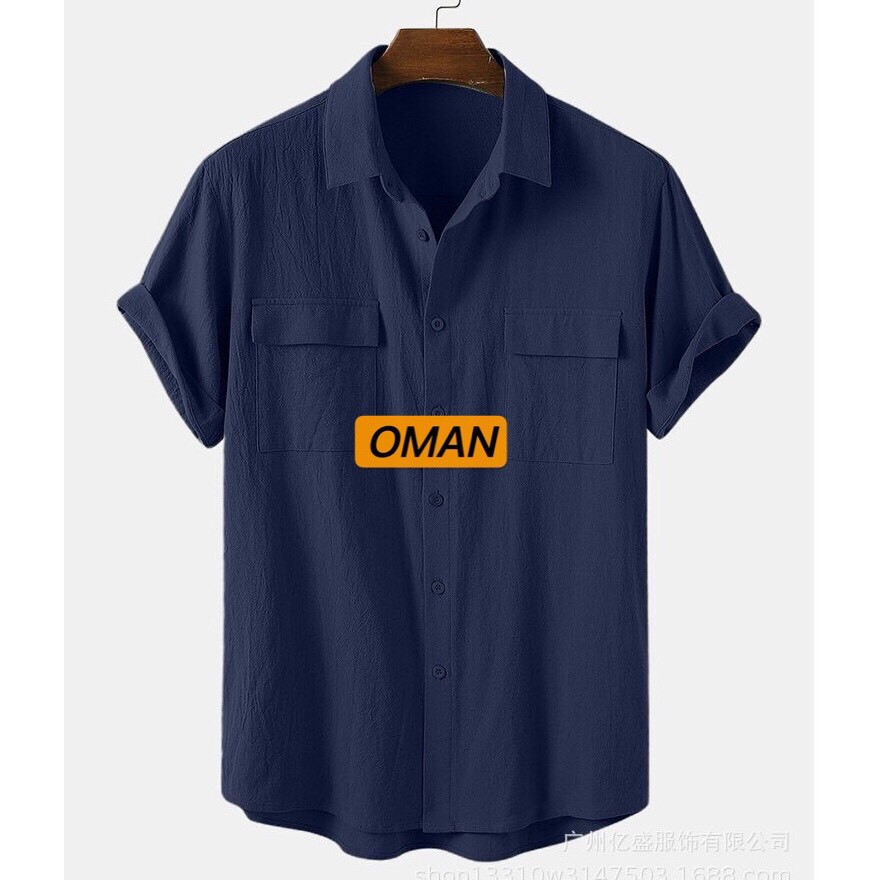 Áo sơ mi nam cộc tay có cổ, áo đũi nam cao cấp, thời trang OMAN SM33 | BigBuy360 - bigbuy360.vn