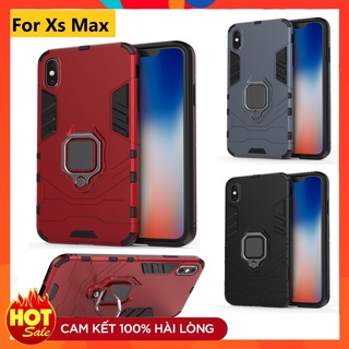 Ốp lưng Iphone XS Max chống sốc kèm iring 360 độ chống xem video hít từ tính oto tiện lợi