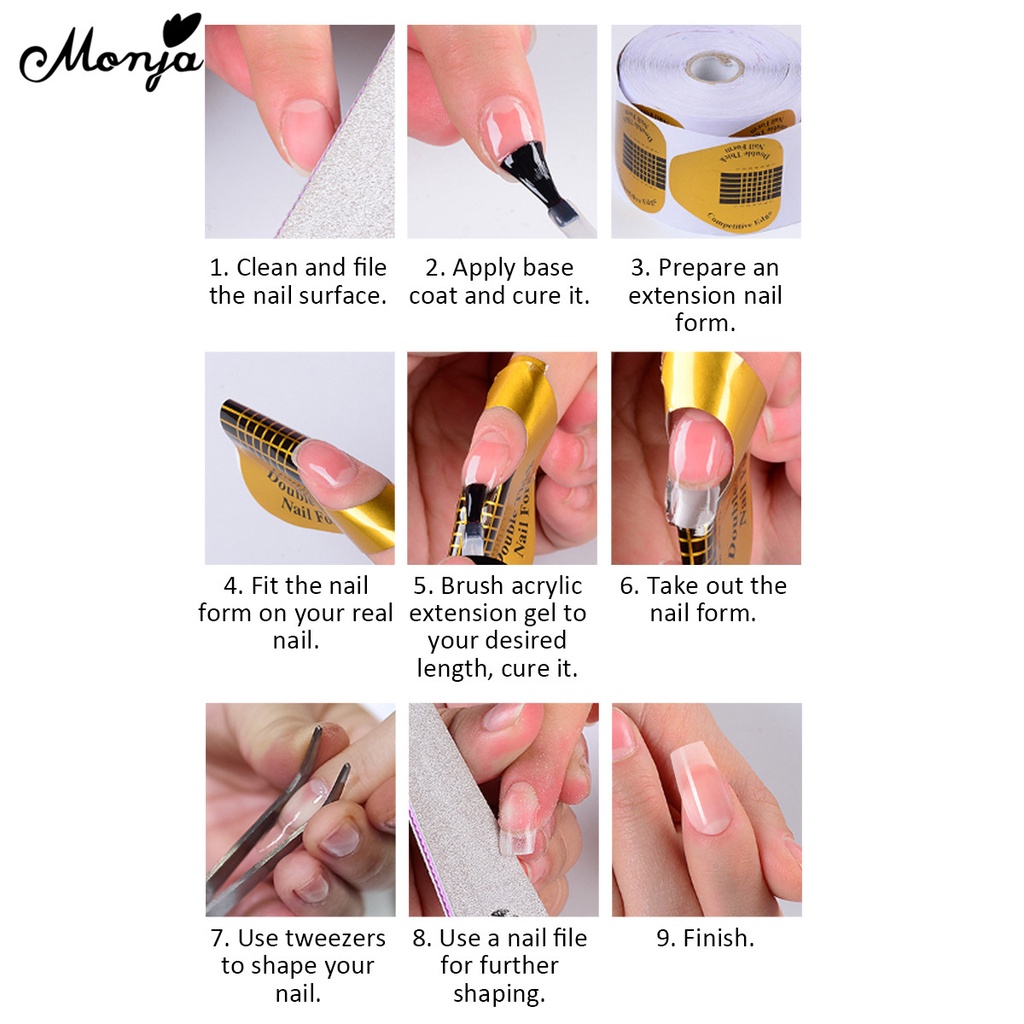 Sơn móng tay Monja 15ml màu trắng / hồng chất lượng cao chuyên dụng