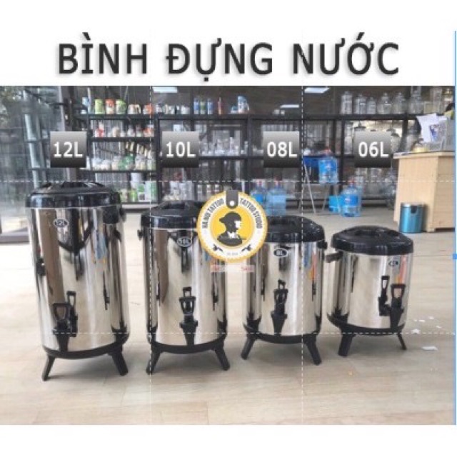 Bình ủ trà [3 LỚP GIỮ NHIỆT] giữ nhiệt lâu, ĐỦ CỠ 6L 8L 10L 12L