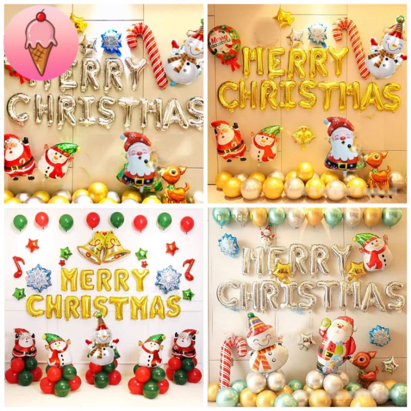 Set bóng trang trí chủ đề Noel Giáng Sinh Christmas - Kemshop