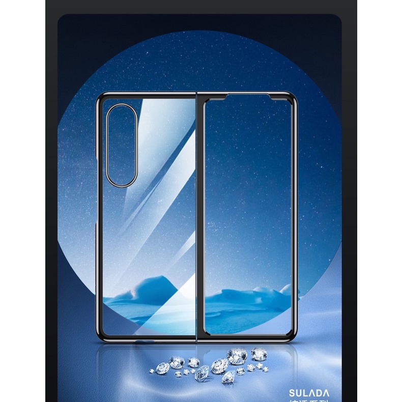 CHÍNH HÃNG  Ốp Lưng Trong cứng Viền Màu samsung Sam Sung Galaxy Z Fold 3 4 Z Flip 3 5G Không Ố Màu Hãng SULADA