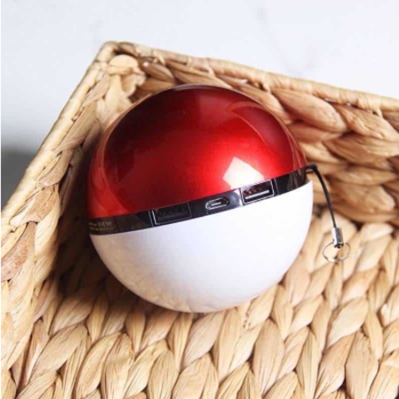 Pin Sạc Dự Phòng Mini 10000mAh Hình Quả Bóng Pokemon Thiết Kế Dễ Thương