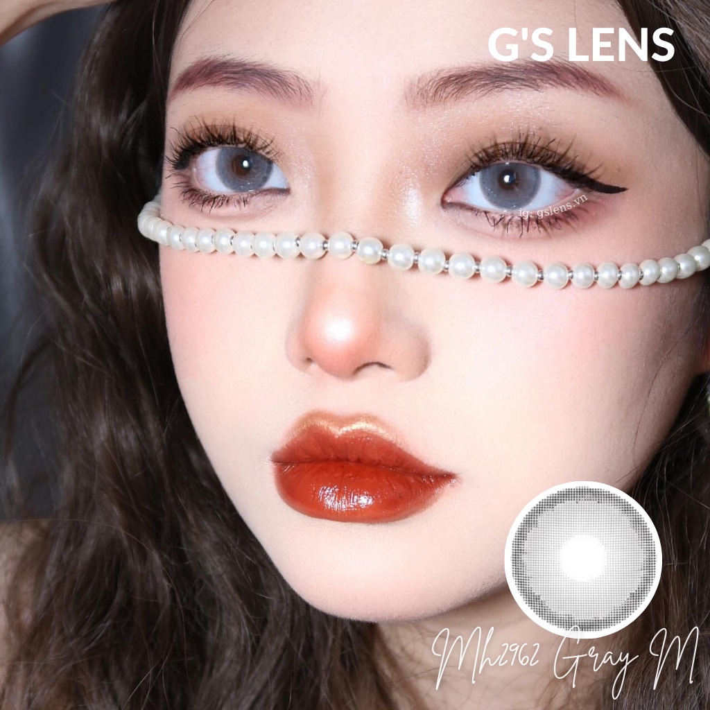 Lens Mắt Kính Áp Tròng Xám Tây Giãn Vừa Size M 14.5mm Có 0 Đến 6 Độ Cận Mh2962 Gray