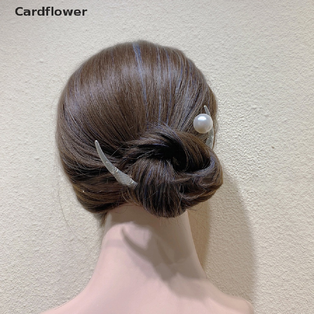 &lt; Cardflower &gt; Trâm Cài Tóc Xoăn Đính Ngọc Trai Phong Cách Trung Hoa Cổ Điển