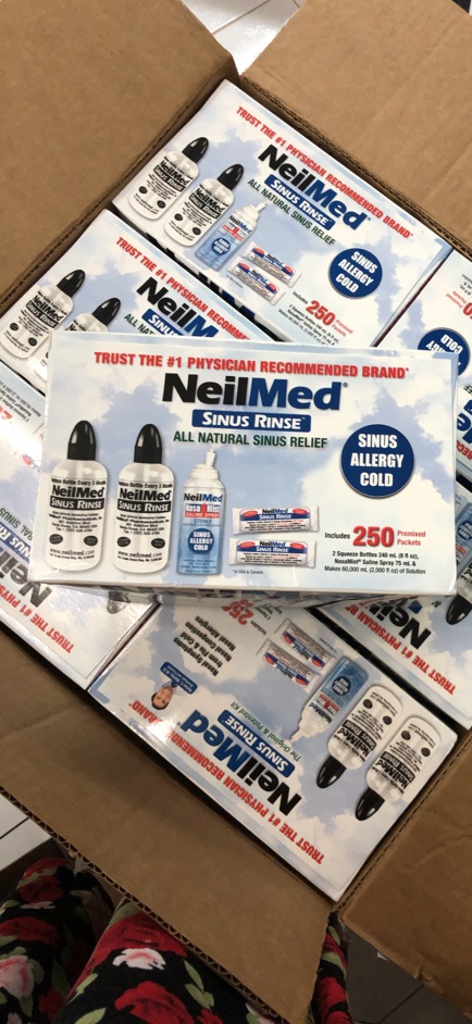 Bộ sản phẩm nước muối rửa mũi (nước muối sinh lý) Neilmed Sinus Rinse 250 gói