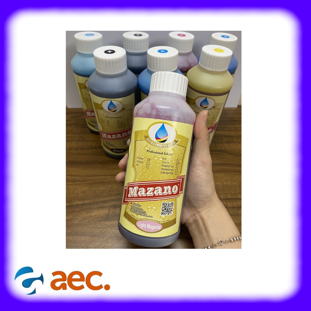 Mực Dye UV chất lượng cao, chống bay màu thương hiệu Mazano chai 500ml màu LM (đỏ nhạt) dùng cho các máy in phun Epson