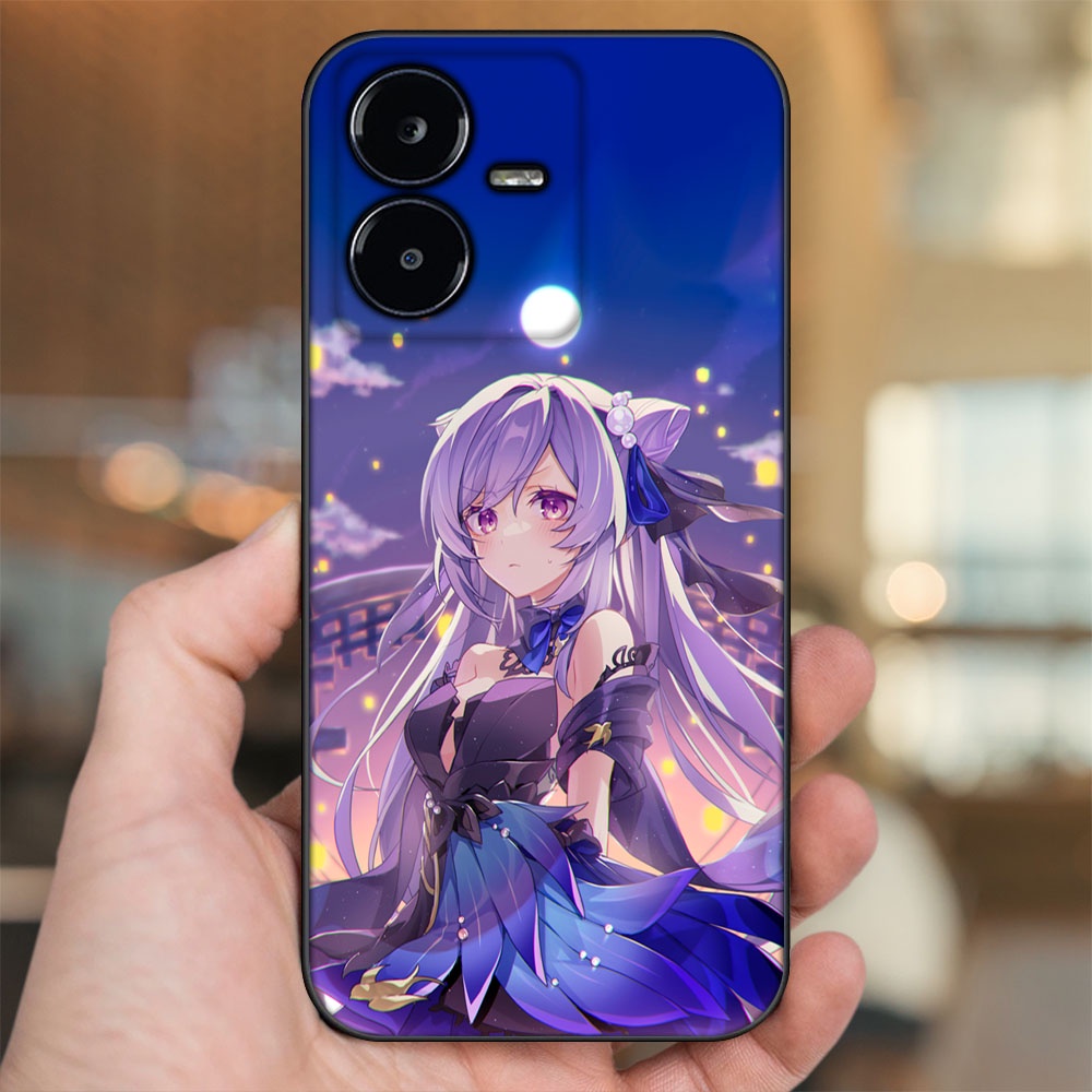 Ốp lưng Vivo Y22s viền đen in hình Keqing Genshin Impact