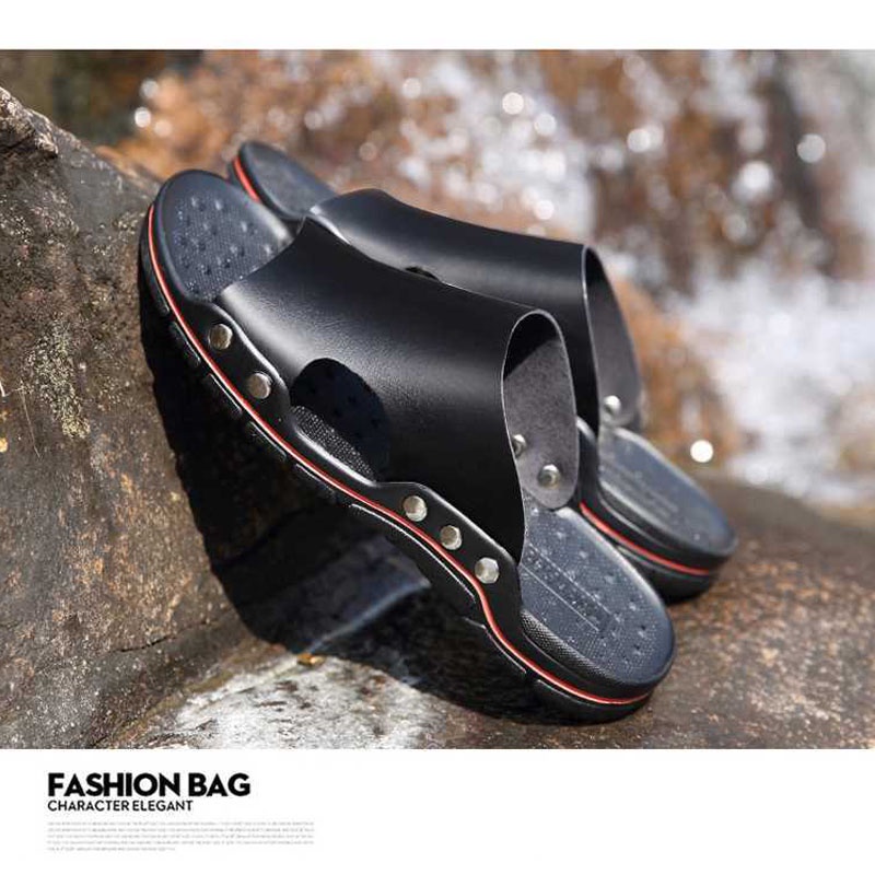 Dép da bò JINTOHO chống trượt thời trang mùa hè cho nam