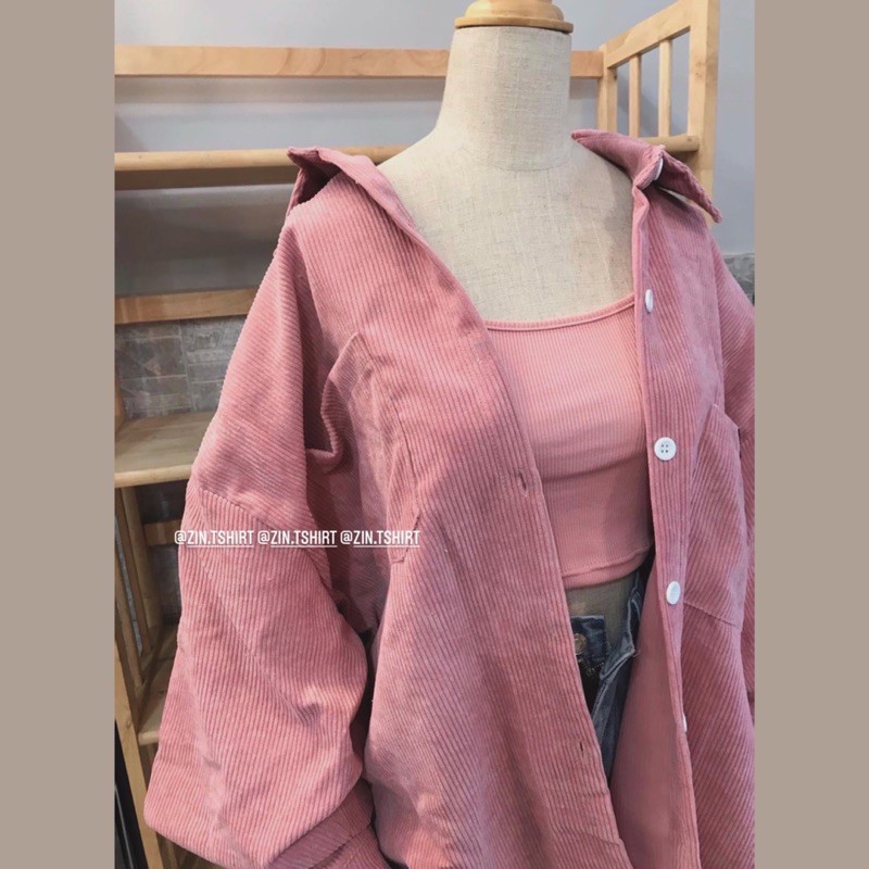 ÁO KHOÁC SƠ MI NHUNG DÁNG RỘNG PHONG CÁCH HÀN QUỐC | BigBuy360 - bigbuy360.vn