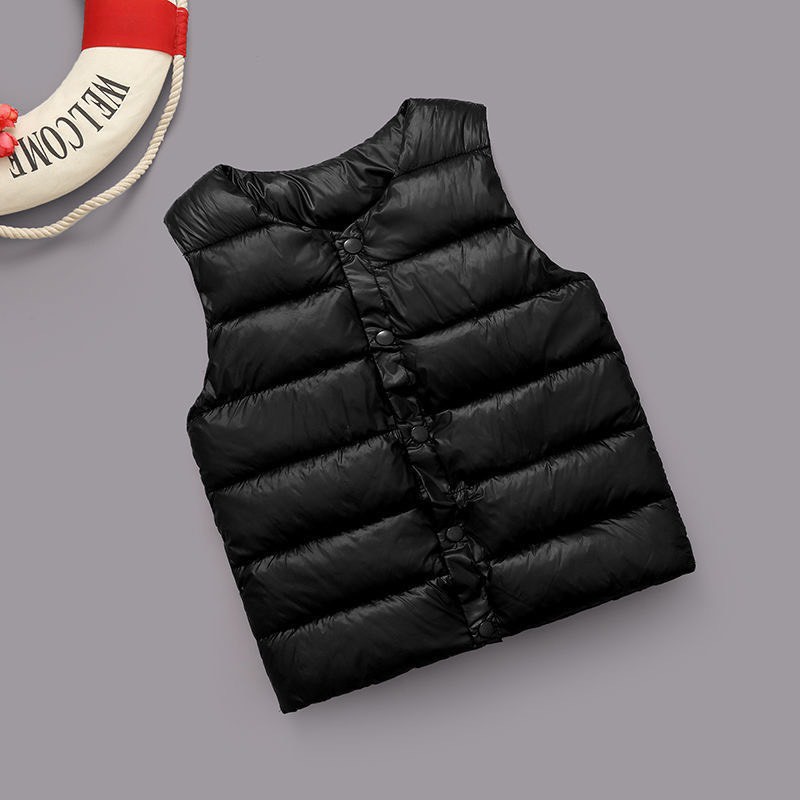 Áo phao gile thu đông cài cúc bé trai bé gái size 90 - 130, cho bạn từ 8-20kg. Chất phao lót bông siêu nhẹ, mịn tay