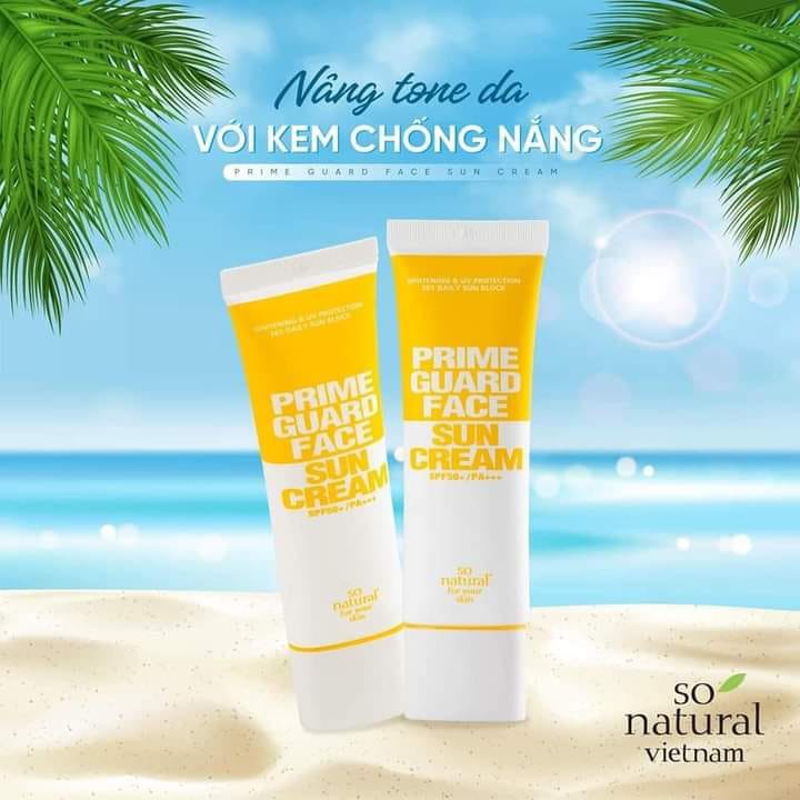 Kem Chống Nắng Kiềm Dầu Giữ Ẩm Dưỡng Trắng Da Và Che Khuyết Điểm Prime Guard Face Sun Cream SPF50+/PA  Nhập Hàn Quốc