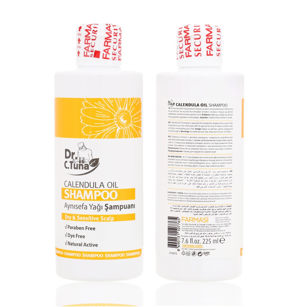 Dầu Gội Ngăn Ngừa Rụng Tóc, Dưỡng Ẩm Chiết Xuất Hoa Cúc Farmasi Calendula Shampoo 225ml (1833CAL05)