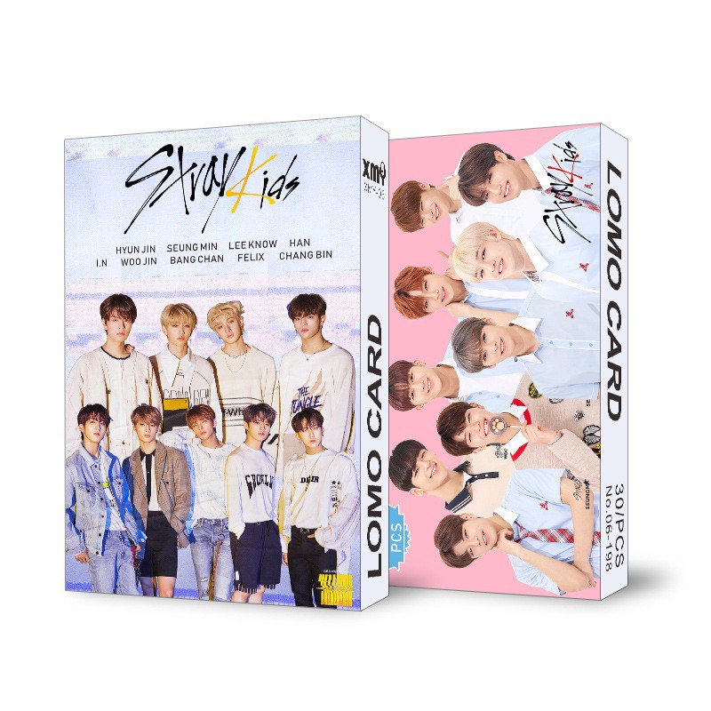 Lomo card 30 ảnh StrayKids hộp bóng siêu nét 1080HD