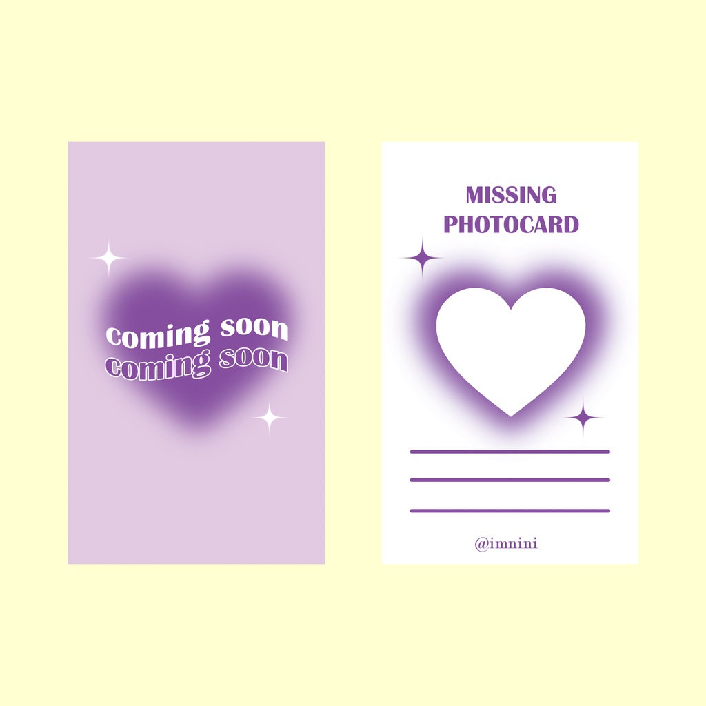 Thẻ bài missing photocard, photocard wishlish - Binder filler trang trí binder