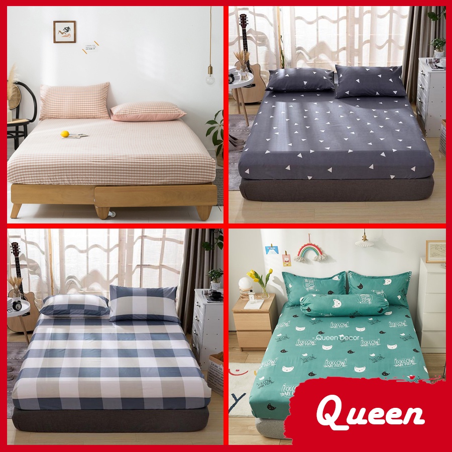 Ga Giường Nệm Cotton Poly M2 M6 M8, Drap Trải Giường Bốn Mùa (Miễn Phí Bo Chun) - Queen Decor | BigBuy360 - bigbuy360.vn