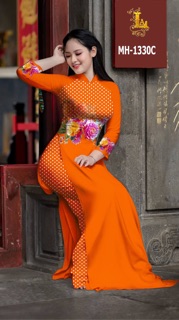 Vải áo dài hoa eo phối bi