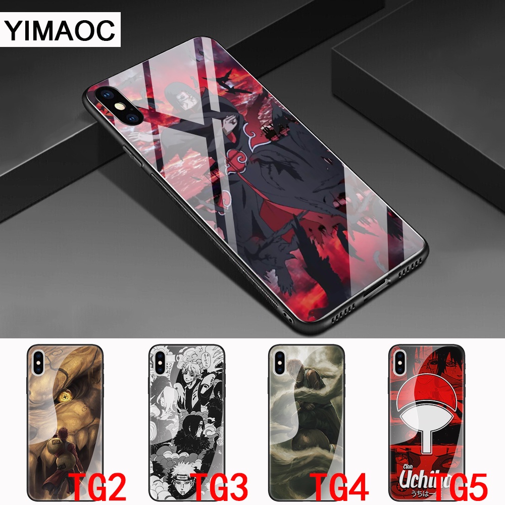 Ốp Điện Thoại Kính Cường Lực In Hình Anime Naruto 62TP Cho iPhone 6 6S 7 8 Plus XR 11 Pro Max