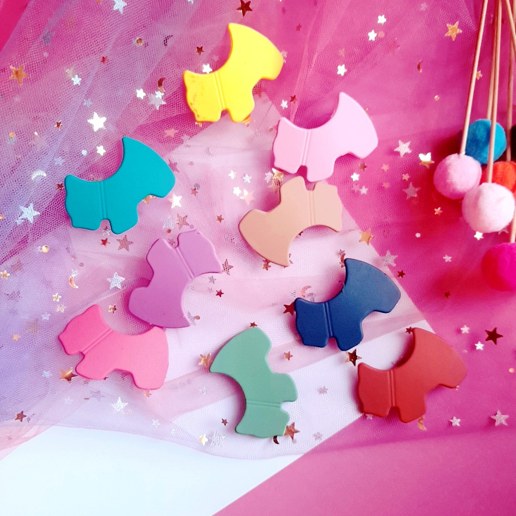 [XẢ LỖ MÙA DỊCH] kẹp tóc bấm màu lì dài 4.8cm