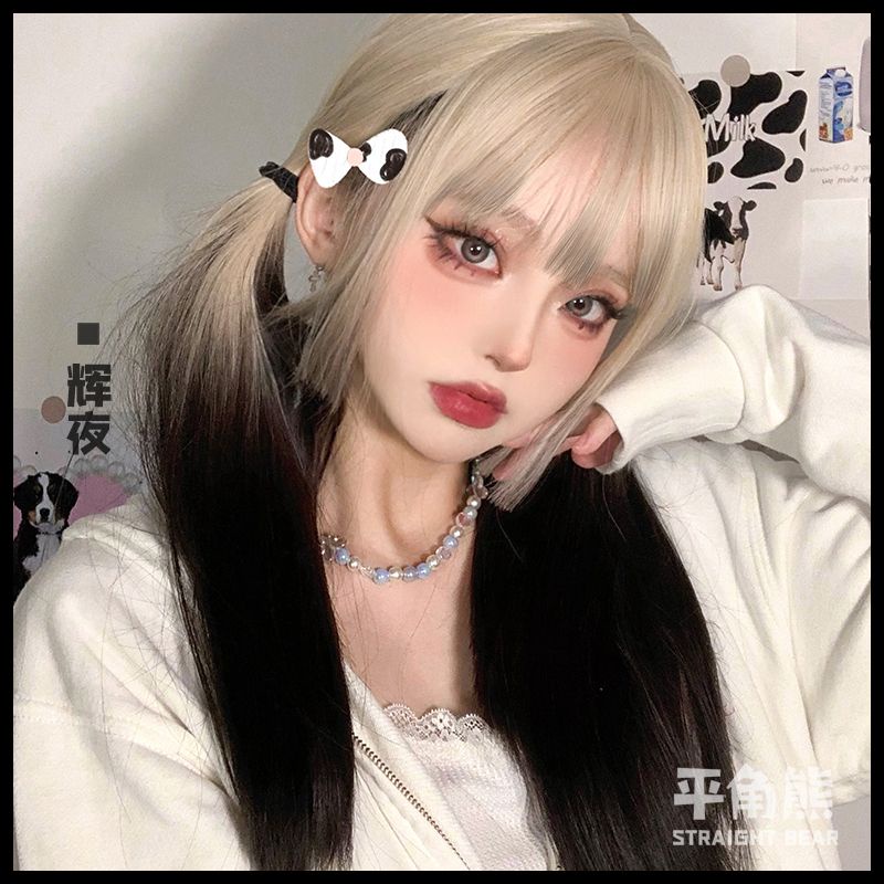 [Sẵn] Wig/Tóc giả nguyên đầu Ombre vàng đen mái Hime siêu đẹp - teen/lolita BHT043 [Miu Cosplay]