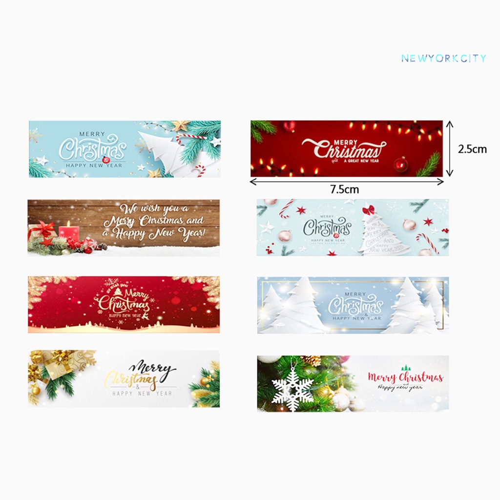 Set 120 Nhãn Dán Tự Dính Nhiều Họa Tiết Màu Sắc Tươi Sáng Trang Trí Giáng Sinh