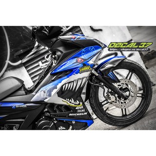 Tem Trùm Exciter 150 Cá Mập Xanh Bạc
