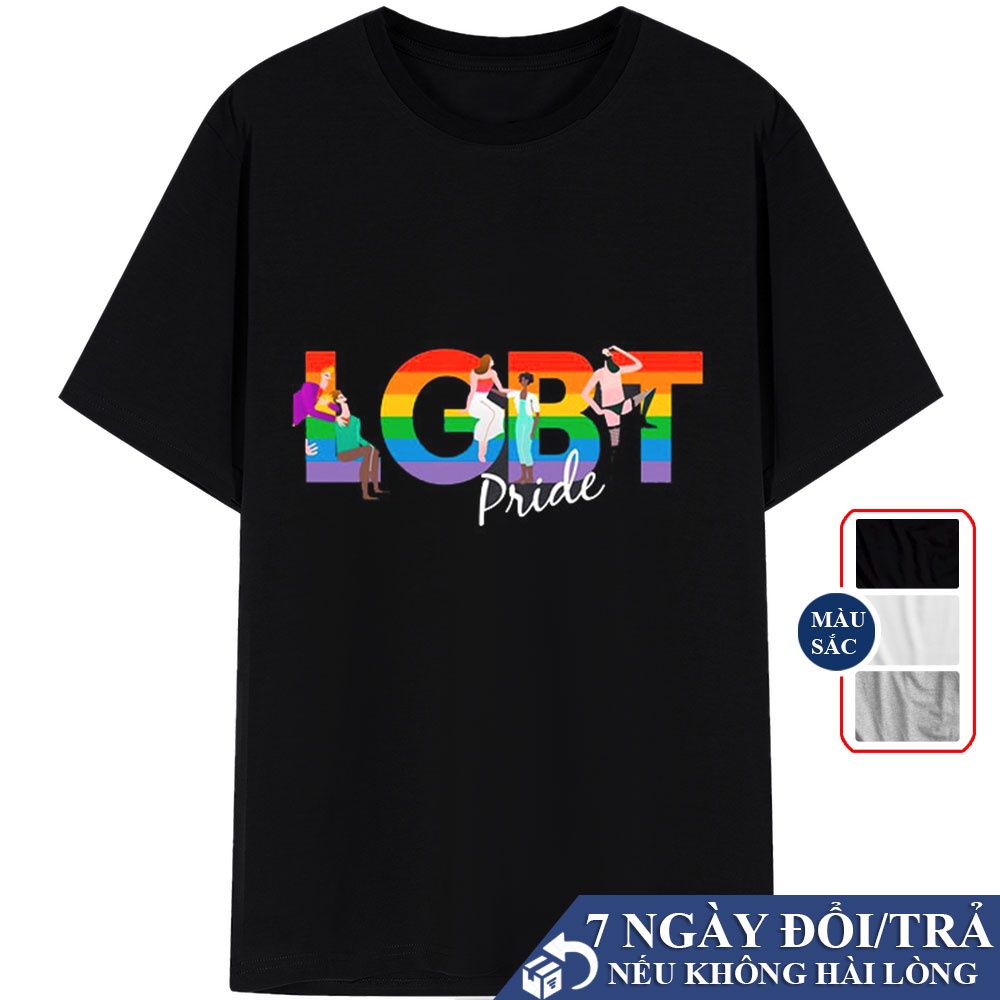 Áo Thun Tay Lỡ Lgbt Nam Nữ Trẻ Trung, Áo Phông Lgbt Đường Phố Đủ Màu Đen, Trắng, Xám,Xanh V13