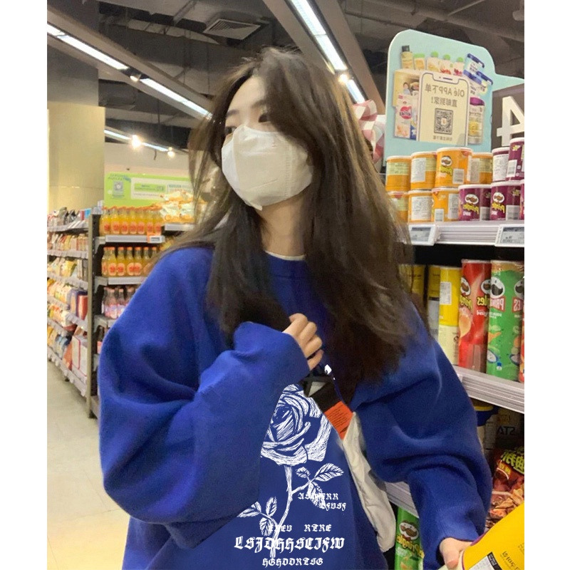 NRVP Áo Thun Tay Dài Oversize In Họa Tiết Phong Cách Hàn Quốc Thời Trang Cho Nam Và Nữ